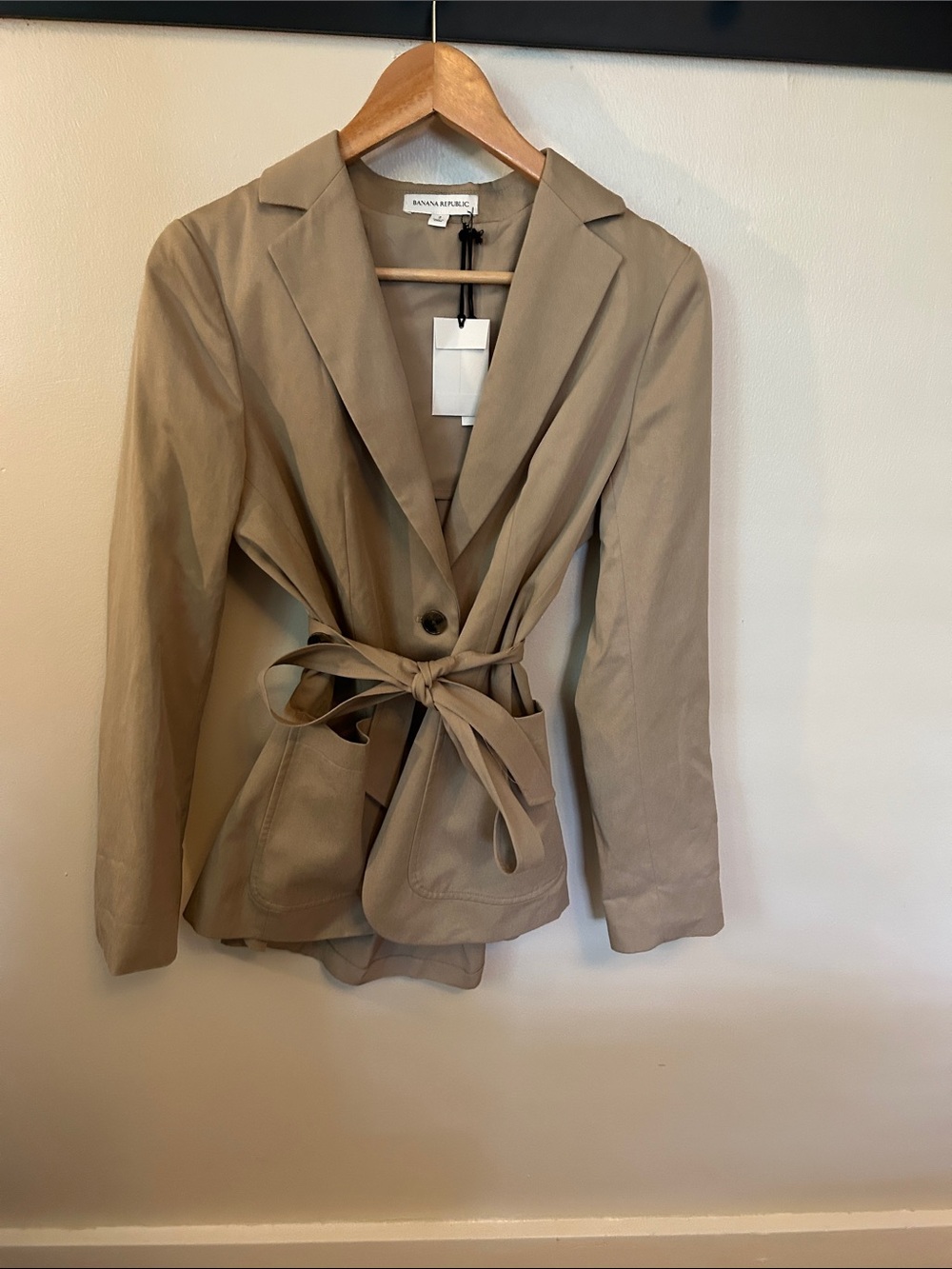 Banana Republic Women's Taupe Belted Blazer Jacket